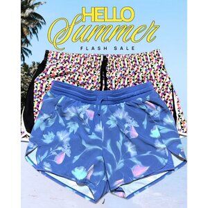 Lot of 2 ATHLETA Girl M 14/16 Un-Lined Activewear Shorts (INS 3.25") Blue Pink
